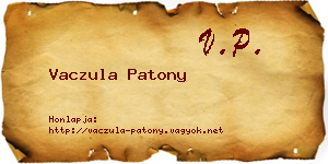 Vaczula Patony névjegykártya